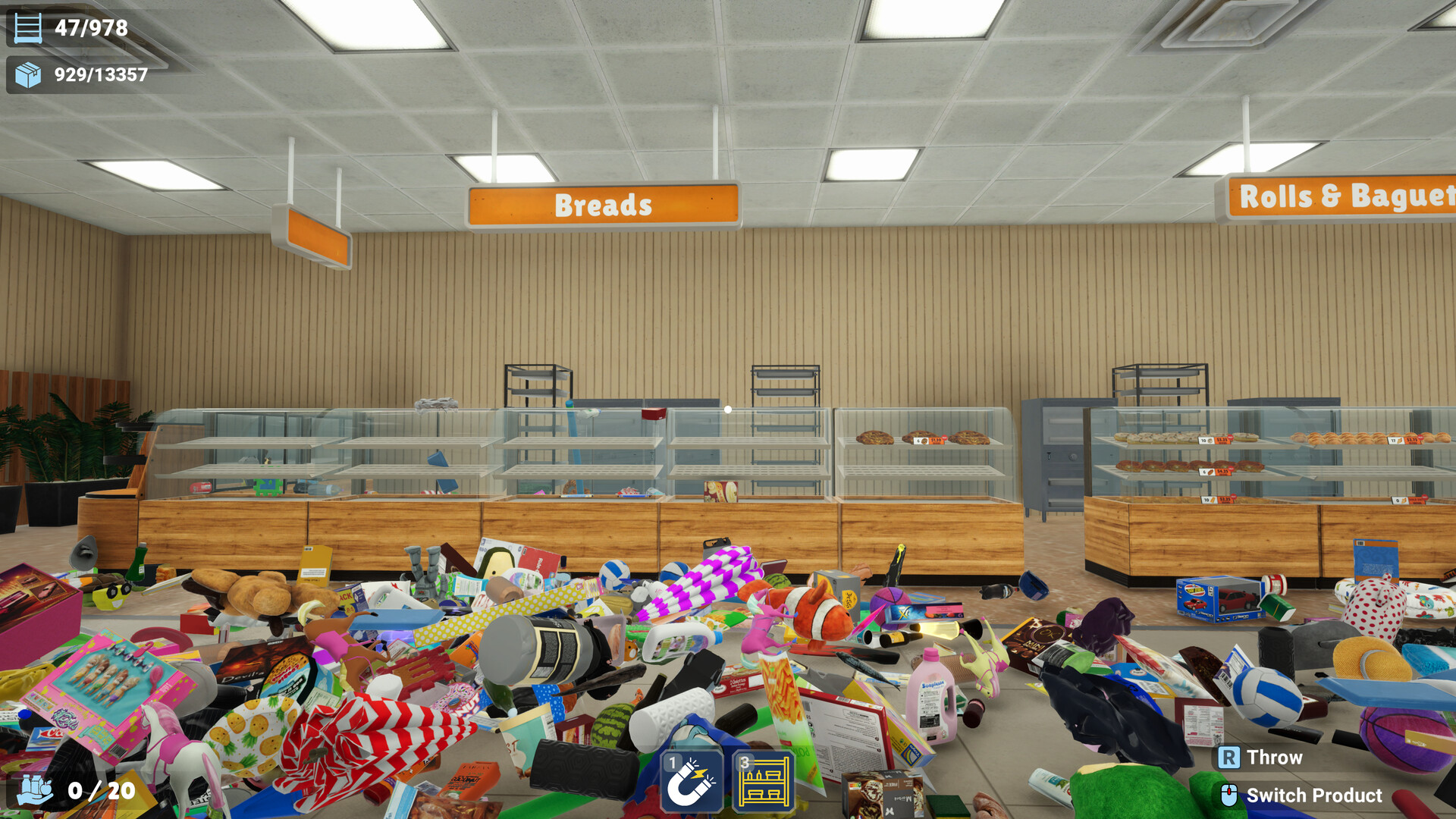 Toy store colorful sorting section